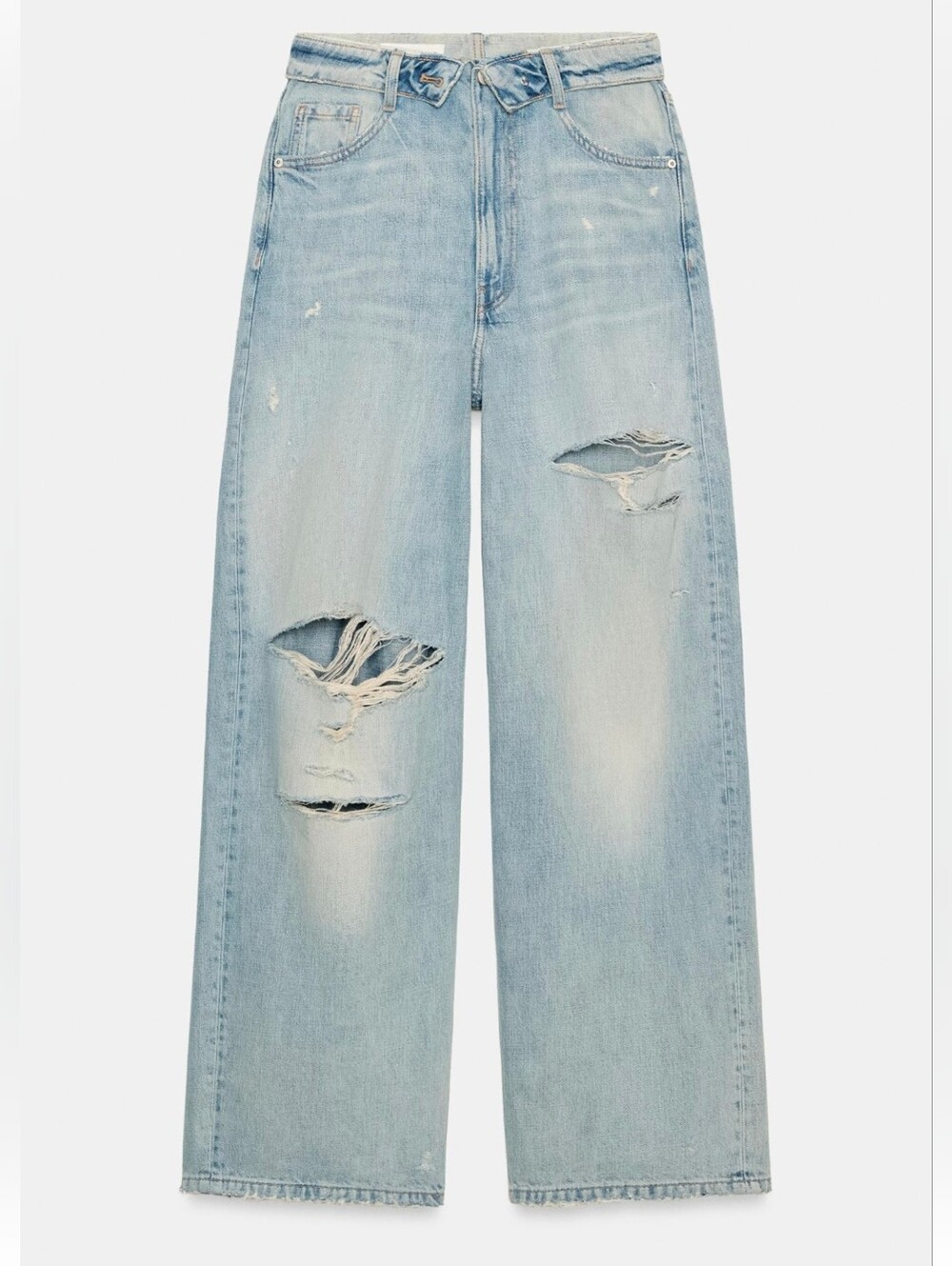 TRF FOLDED WAIST MID-RISE JEANS